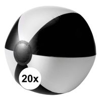 20x Opblaasbare speelgoed strandballen zwart   -