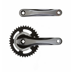 Falkx 2 tone crankstel 38t zwart-zilver
