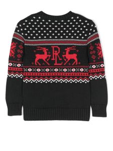 POLO RALPH LAUREN KIDS pull Reindeer en maille intarsia - Noir