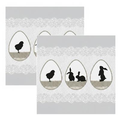 Paas thema servetten - 40x - Paasei print - 33 x 33 cm - Pasen - feestservetten - Paasontbijt