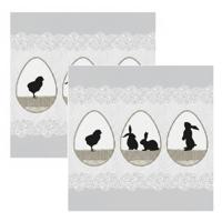 Paas thema servetten - 40x - Paasei print - 33 x 33 cm - Pasen - feestservetten - Paasontbijt