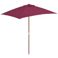 VidaXL Parasol met houten paal 150x200 cm bordeauxrood