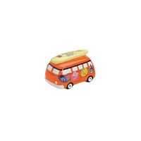 Kado spaarpot vakantie bus16 cm oranje - thumbnail