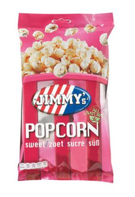 Jimmys Popcorn Jimmy's - Popcorn Zoet 60 Gram 12 Stuks Jimmys Popcorn Jimmy's - Popcorn Zoet 60 Gram 12 Stuks