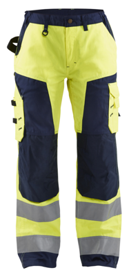 Blåkläder Dames werkbroek High-Vis zonder spijkerzakken 71551811 | High-Vis Geel/Marineblauw | Maat 38 - 7330509502037