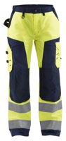 Blåkläder Dames werkbroek High-Vis zonder spijkerzakken 71551811 | High-Vis Geel/Marineblauw | Maat 34 - 7330509502013