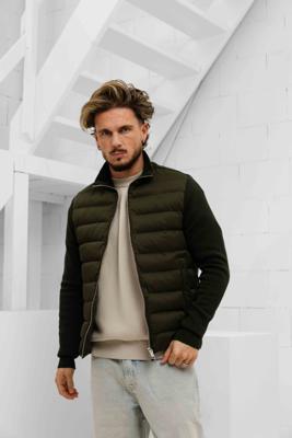 Malelions Knitted Hybrid Jas Heren Donkergroen - Maat L - Kleur: Donkergroen | Soccerfanshop