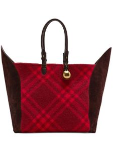 Burberry grand sac à main Shield à carreaux - Rouge