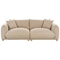 Beliani - LUVOS - Driezitsbank - Lichtbeige - Polyester