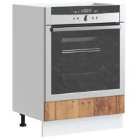 Ovenkast Lucca bewerkt hout oud houtkleurig