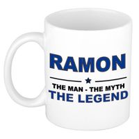 Naam cadeau mok/ beker Ramon The man, The myth the legend 300 ml - Naam mokken