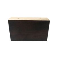 Rechthoekige donker bruine houten meubelpoot 9 cm - thumbnail