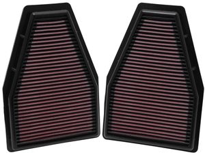 K&N vervangingsfilter passend voor Porsche 911 3.4L-H6 2012-2014 (2 Per Box) (33-2484) 332484