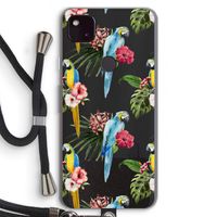 Kleurrijke papegaaien: Pixel 4a 5G Transparant Hoesje met koord