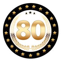 Bierviltjes 80 jaar - 25x stuks - zwart/goud - luxe - verjaardag / jubileum - feestartikelen