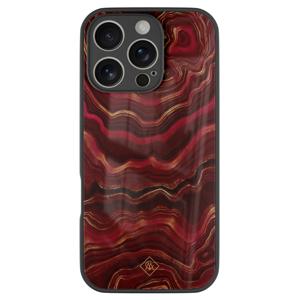 iPhone 16 Pro glazen hardcase - Agate rood