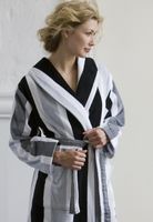 Badjas zwart-wit / badjas katoen  - S - thumbnail