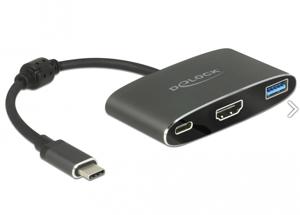 DeLOCK USB-C male > HDMI female + USB-A + USB-C PD adapter 0,2 meter, 4K 30Hz