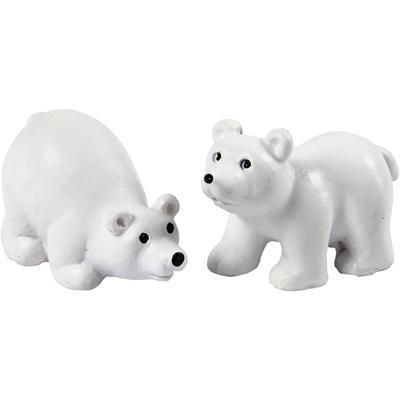Creativ Company Miniatuur figuren, h: 30 mm, l: 45 mm, wit, 2 stuk/ 1 doos