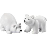 Creativ Company Miniatuur figuren, h: 30 mm, l: 45 mm, wit, 2 stuk/ 1 doos
