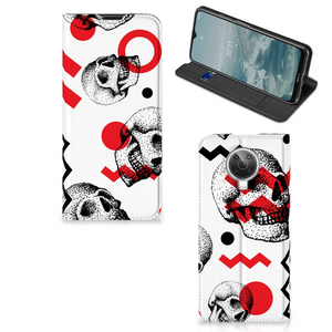 Mobiel BookCase Nokia G10 | G20 Skull Red