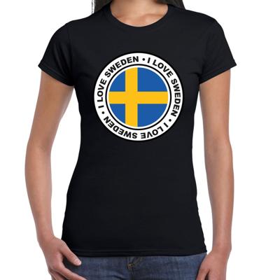 Verkleed T-shirt voor dames - Zweden - zwart - supporter - themafeest Verkleed T-shirt voor dames - Zweden - zwart - supporter - themafeest