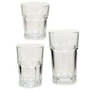 Voordeelset van 18x stuks drinkglazen/waterglazen in 3 formaten transparant