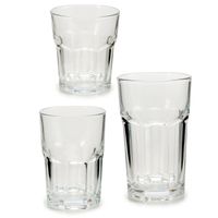 Voordeelset van 18x stuks drinkglazen/waterglazen in 3 formaten transparant