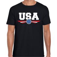 Amerika / USA - landen supporters t-shirt - zwart - voor heren - korte mouwen