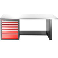 Facom JLS3 Werkbank | 7 Laden | Inox Bovenblad | Laag - JLS3-2MS7DL