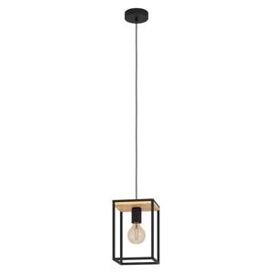 Eglo Landelijke hanglamp Libertad zwart met hout 99795