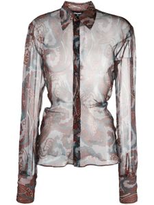 DSQUARED2 chemise transparente à motif cachemire - Marron