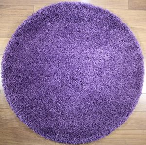 Hoogpolig vloerkleed shaggy Plus 901 5cm hoogte - paars/lila 120 cm Rond