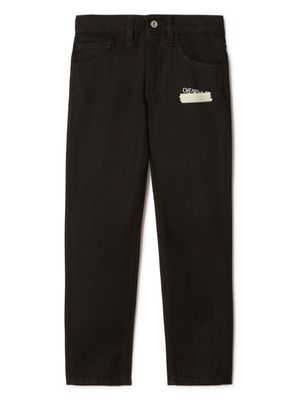 Off-White Kids jean à imprimé Paper Tape Diag - Gris