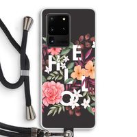 Hello in flowers: Samsung Galaxy S20 Ultra Transparant Hoesje met koord