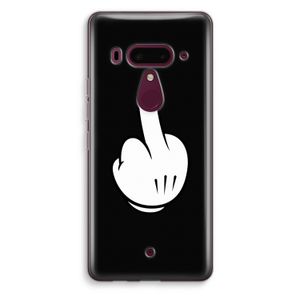 Middle finger black: HTC U12+ Transparant Hoesje