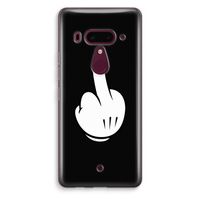 Middle finger black: HTC U12+ Transparant Hoesje