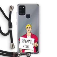 Gimme a call: Samsung Galaxy A21s Transparant Hoesje met koord
