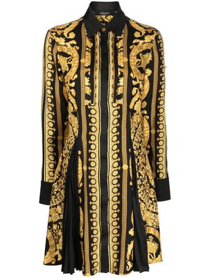 Versace robe-chemise mi-longue Barocco en soie - Jaune