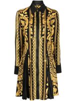 Versace robe-chemise mi-longue Barocco en soie - Jaune - thumbnail