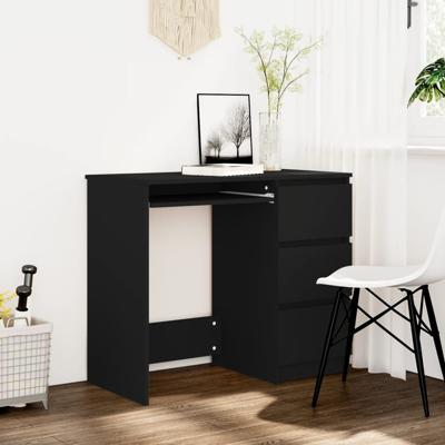 Bureau 90x45x76 cm bewerkt hout zwart