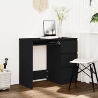 Bureau 90x45x76 cm bewerkt hout zwart