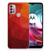 TPU Hoesje voor Motorola Moto G30 | G10 Polygon Red - thumbnail