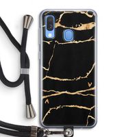 Gouden marmer: Samsung Galaxy A40 Transparant Hoesje met koord Gouden marmer: Samsung Galaxy A40 Transparant Hoesje met koord