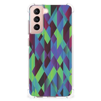 Samsung Galaxy S21 FE Shockproof Case Abstract Green Blue