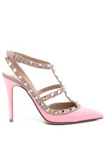 Valentino Garavani escarpins Rockstud 100mm en cuir verni - Rose - thumbnail