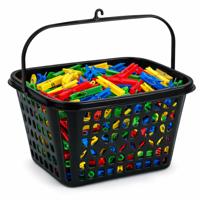 Plasticforte Knijpermandje - zwart - kunststof - wasknijpertasje/knijperzak