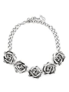 Blumarine collier ras-du-cou à ornements en cristal - Argent