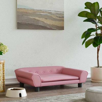 VidaXL Hondenmand 70x48x22 cm fluweel roze