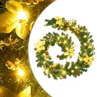 VidaXL Kerstslinger met led-lampjes 2,7 m pvc groen